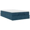 vidaXL Cadre de lit ottoman avec matelas bleu fonc&eacute; 120x200 cm velours