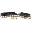 vidaXL Ensemble de canap&eacute;s d'ext&eacute;rieur 9 pcs Naturel et noir