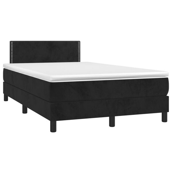 vidaXL Sommier &agrave; lattes de lit avec matelas LED Noir 120x200cm Velours