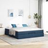 VidaXL Cadre de lit ottoman avec matelas bleu 160x200 cm tissu