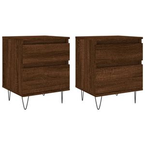 vidaXL Tables de chevet 2 pcs ch&ecirc;ne marron 40x35x50 cm bois ing&eacute;nierie