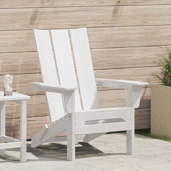 vidaXL Chaise Adirondack pliante Blanc 74.5 x 80.5 x 90cm HDPE