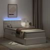 vidaXL Lit avec rangement et LED avec matelas Blanc pur 90 x 190 cm