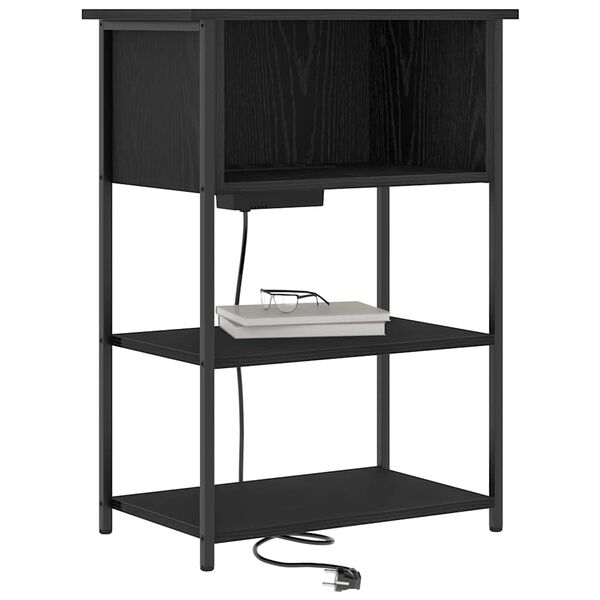 vidaXL Cabinet de chevet Ch&ecirc;ne noir 55 x 31 x 76 cm Bois d'ing&eacute;nierie