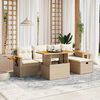 vidaXL Salon de jardin avec coussins 6 pcs beige r&eacute;sine tress&eacute;e