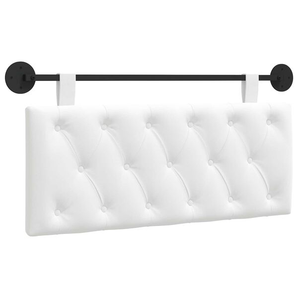 vidaXL T&ecirc;te de lit suspendue Montage mural Blanc 110 x 55 x 7 cm tissu