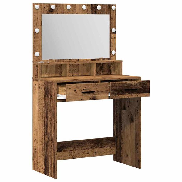 vidaXL Table de Toilette avec tiroir Bois ancien 79 x 41 x 135 cm