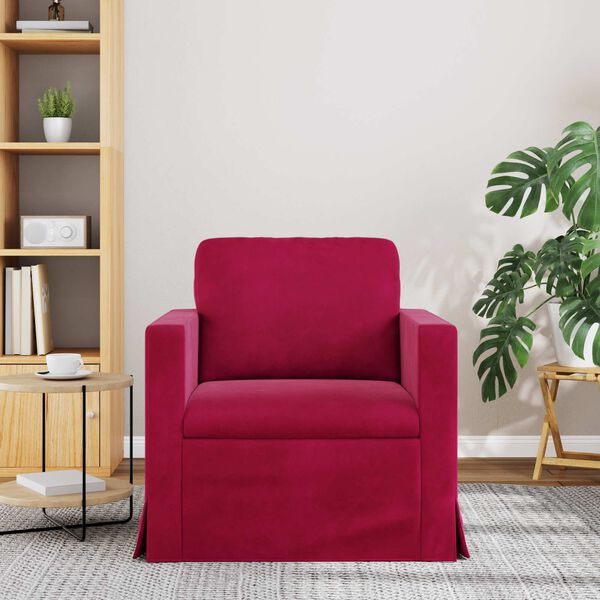 vidaXL Canap&eacute; Bordeaux 78 x 78 x 80 cm Velours