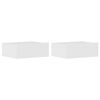 vidaXL Tables de chevet flottantes 2pcs Blanc brillant Bois ing&eacute;nierie