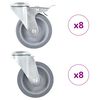 vidaXL 16 pcs Roulettes pivotantes &agrave; trou de boulon 100 mm