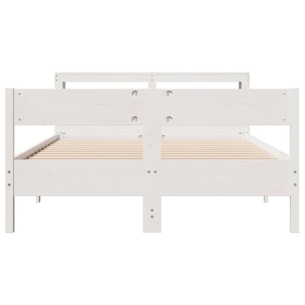 vidaXL Cadre de lit sans matelas blanc 150x200 cm bois de pin massif