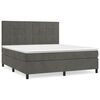 vidaXL Sommier &agrave; lattes de lit et matelas Gris fonc&eacute; 180x200cm Velours
