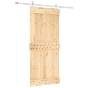vidaXL Porte coulissante 90 x 210 cm Bois de pin massif (non trait&eacute;)