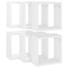 vidaXL &Eacute;tag&egrave;res cube murales 6 pcs Blanc brillant 30x15x30 cm