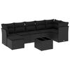 vidaXL Salon de jardin 8 pcs avec coussins noir r&eacute;sine tress&eacute;e