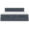 vidaXL Cadre de lit ottoman avec matelas gris foncé 200x200 cm velours