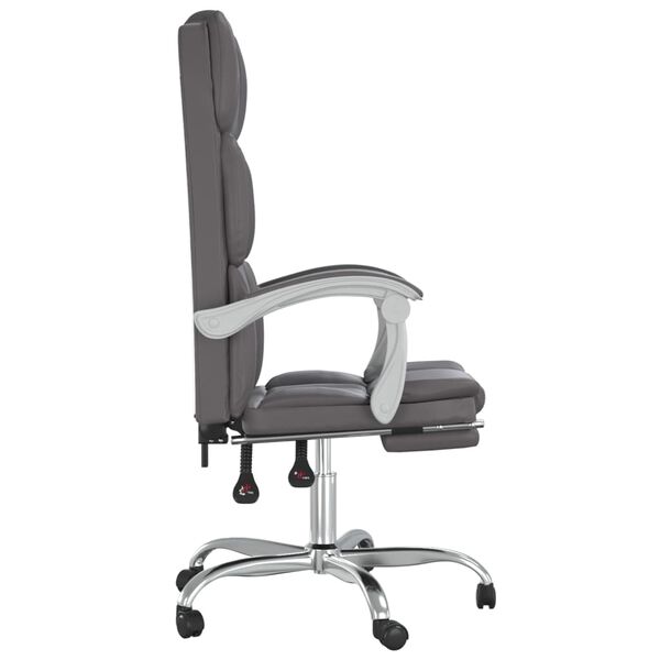 vidaXL Fauteuil inclinable de bureau Gris Similicuir