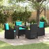 vidaXL Ensemble de salle &agrave; manger pour jardin 5 pcs Noir Poly rotin