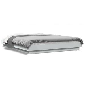 vidaXL Cadre de lit avec lumi&egrave;res LED sans matelas blanc 160x200 cm