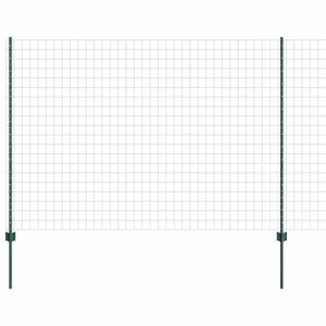 vidaXL Cl&ocirc;ture Euro avec poteau 10 x 1,5 m Acier recouvert de PVC Vert