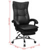 vidaXL Chaise de bureau inclinable avec repose-pieds Noir