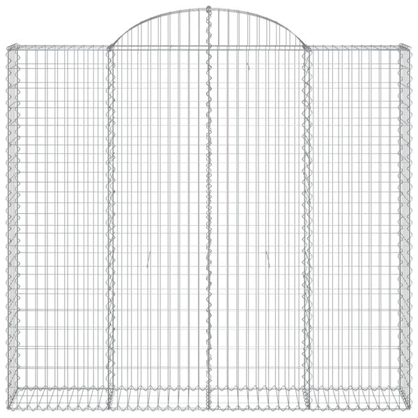 vidaXL Paniers à gabions arqués 4 pcs 200x50x180/200 cm Fer galvanisé