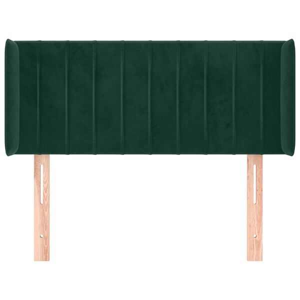 vidaXL T&ecirc;te de lit avec oreilles Vert fonc&eacute; 83x16x78/88 cm Velours