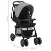 vidaXL Poussette pour b&eacute;b&eacute; 2-en-1 Gris clair et noir Acier