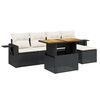 vidaXL Salon de jardin 6 pcs avec coussins noir r&eacute;sine tress&eacute;e