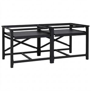 vidaXL Socle pour Machine &agrave; Laver 2 pcs Noir 120 x 56 x 52 cm Acier