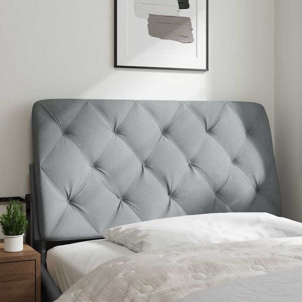 vidaXL Coussin de tête de lit gris clair 100 cm tissu