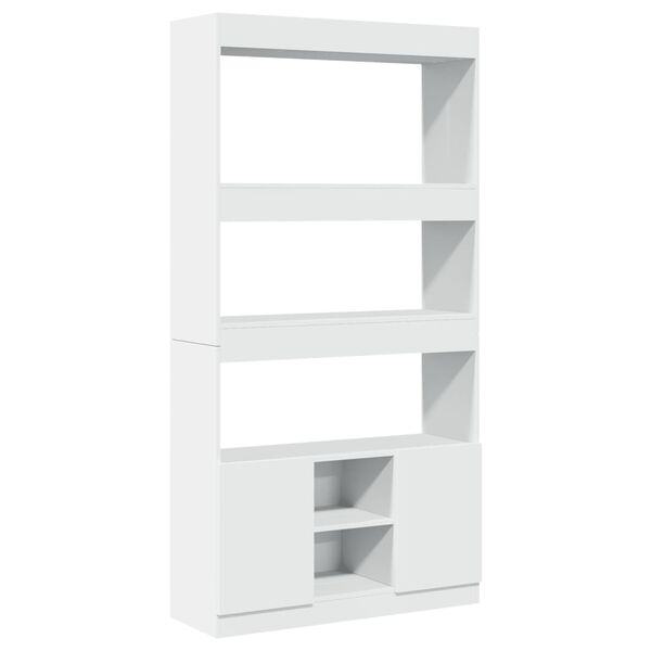 vidaXL Buffet haut blanc 92x33x180 cm bois d'ingénierie