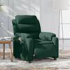 vidaXL Fauteuil inclinable &eacute;lectrique vert fonc&eacute; velours