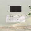 vidaXL Ensemble de meubles TV 2 pcs Blanc Bois d'ingénierie
