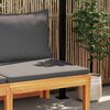vidaXL Banc de jardin avec table avec coussins gris foncé Teck solide