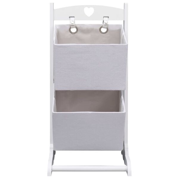 vidaXL Support &agrave; panier 2 niveaux Blanc 35x35x72 cm Bois