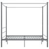 vidaXL Cadre de lit à baldaquin sans matelas gris métal 160x200 cm