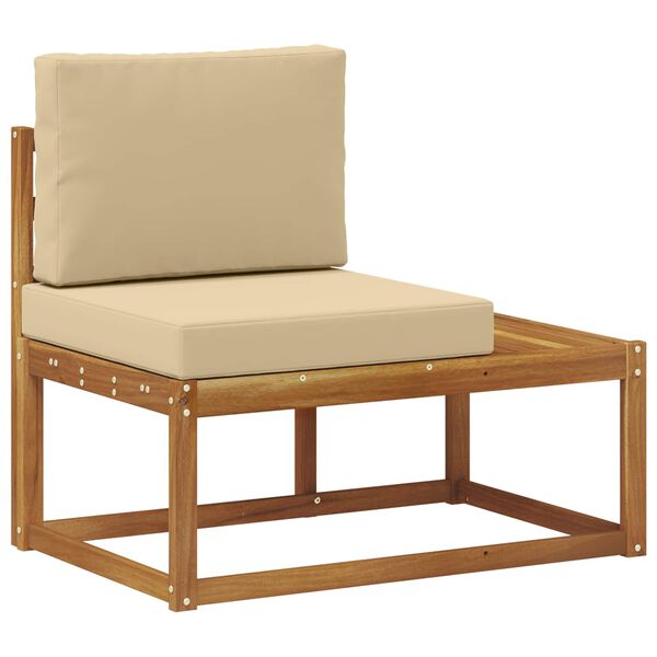 vidaXL Canap&eacute; d'ext&eacute;rieur en bout avec coussin Naturel 91 x 63 x 73 cm