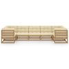 vidaXL Salon de jardin 7 pcs avec coussins Marron miel Bois de pin