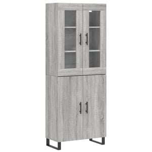vidaXL Buffet haut Sonoma gris 69,5x34x180 cm Bois d'ing&eacute;nierie