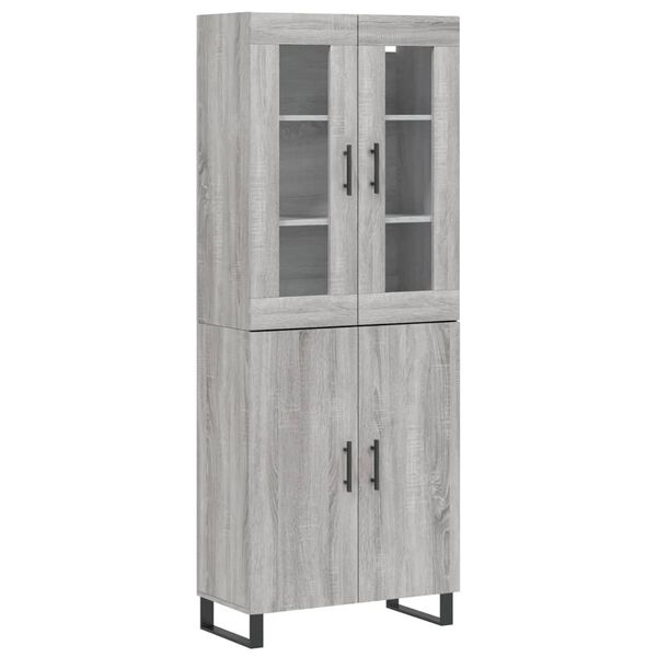 vidaXL Buffet haut Sonoma gris 69,5x34x180 cm Bois d'ing&eacute;nierie