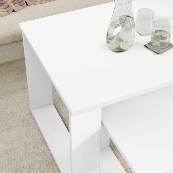 vidaXL Ensemble de tables basses 2 pcs Blanc Bois d'ing&eacute;nierie
