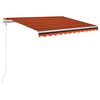 vidaXL Auvent automatique capteur de vent/LED 350x250 cm Orange/marron
