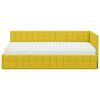 vidaXL Cadre de lit d'angle avec matelas 2 pcs Jaune Velours