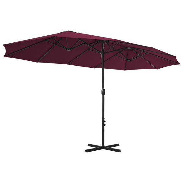 vidaXL Parasol d'ext&eacute;rieur avec m&acirc;t en aluminium rouge bordeaux