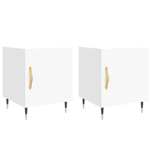 vidaXL Tables de chevet 2 pcs blanc 40x40x50 cm bois d&rsquo;ing&eacute;nierie