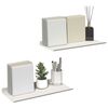 vidaXL &Eacute;tag&egrave;re flottante 2 pcs Blanc 40 x 18 x 2,5 cm Acier