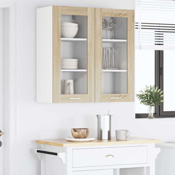 vidaXL Armoire suspendue avec stockage Ch&ecirc;ne Sonoma 40 x 31 x 80 cm