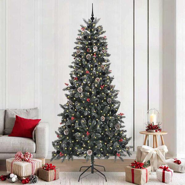 vidaXL Sapin de No&euml;l artificiel Vert 240 cm PVC, plastique et acier