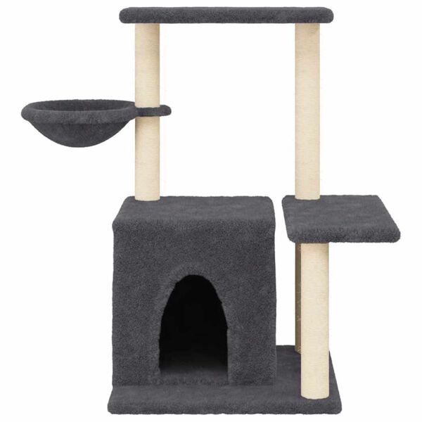 vidaXL Arbre &agrave; chat avec griffoirs en sisal Gris fonc&eacute; 83 cm